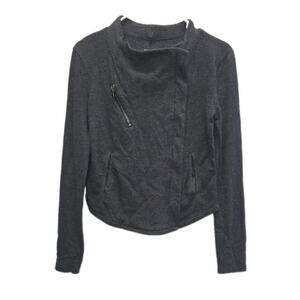 Converse One Star Gray Moto Asymmetric Zipper Sweater Jacket Size Small
